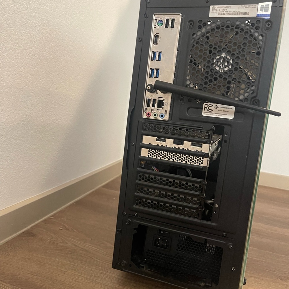 Black Computer Tower with Ports